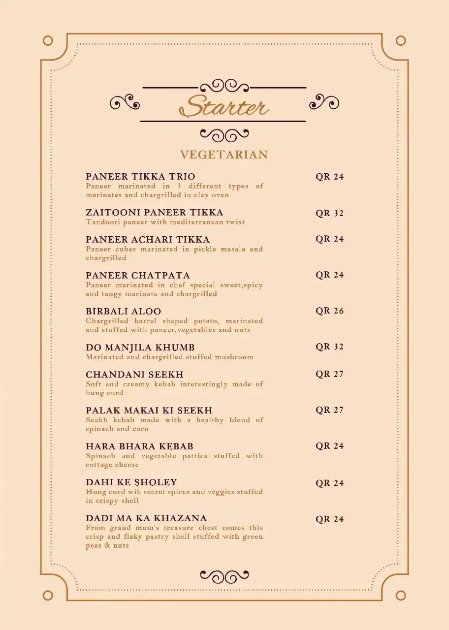 Menu of Maharaja Darbar Restaurant, Nuaija, Doha  