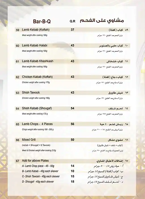 Menu of Al Majles Al Arabi Restaurant For Families - مطعم المجلس العربي للعائلات, Salwa Road, Doha  