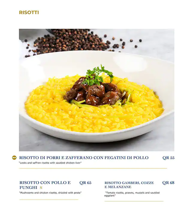 Menu of Biella, Pearl Qatar, Doha  