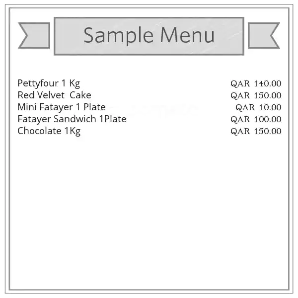 Menu of Candy Land, Al Gharafa, Doha  