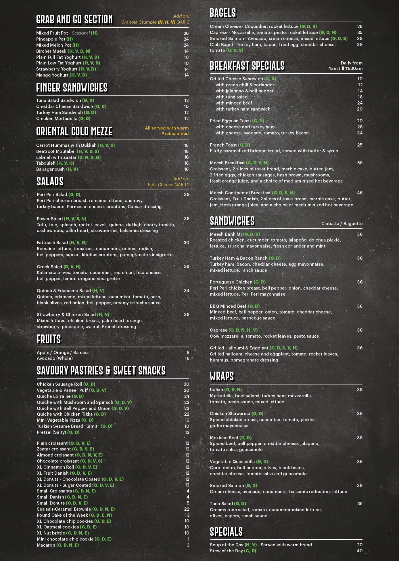 Menu of Meesh Cafe - Crowne Plaza Doha, The Business Park, Najma, Doha  