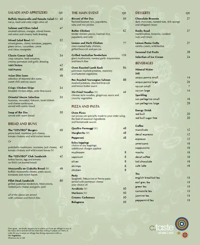 Menu of C.taste - Centro Capital Doha, Fereej Bin Mahmoud, Doha  