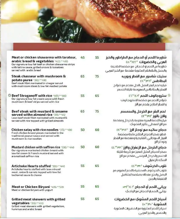 Menu of Diet Cafe, Abu Hamour, Doha  
