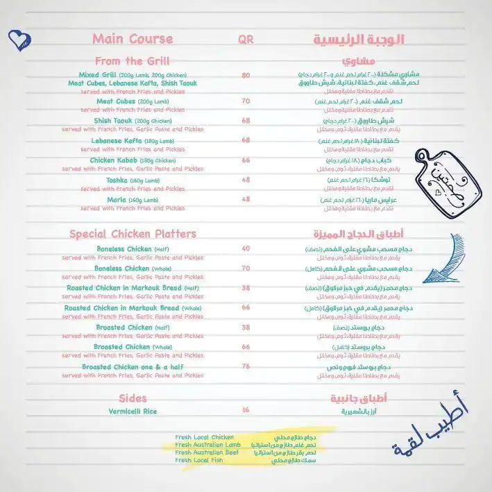 Menu of Remman Cafe, Dafna, Doha  