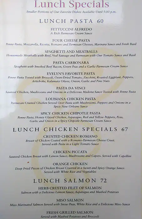 Menu of The Cheesecake Factory, Al Waab, Doha  