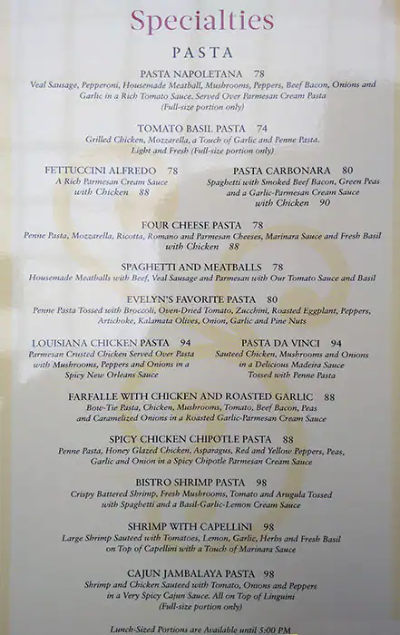 Menu of The Cheesecake Factory, Al Waab, Doha  