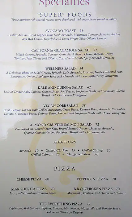 Menu of The Cheesecake Factory, Al Waab, Doha  