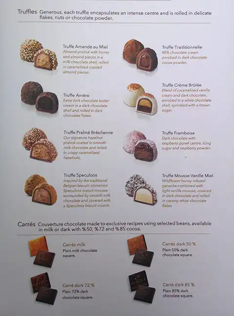 Menu of GODIVA, Al Gharafa, Doha  