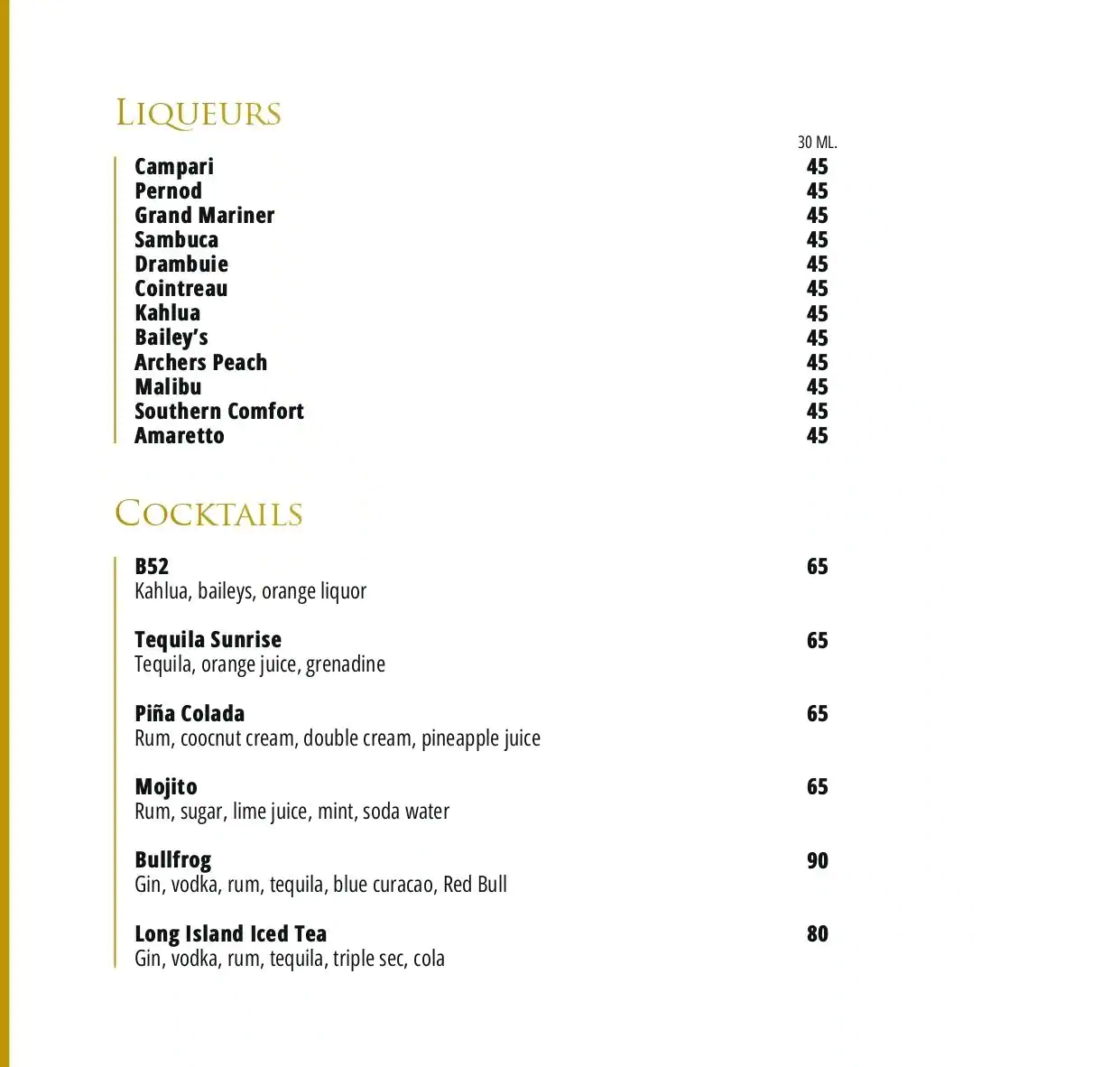 Menu of Arguelina Lounge - Crowne Plaza Doha, The Business Park, Najma, Doha  