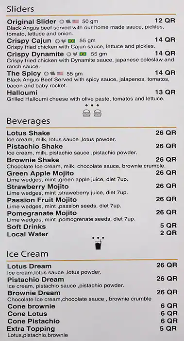 Menu of Stack, Al Gharafa, Doha  