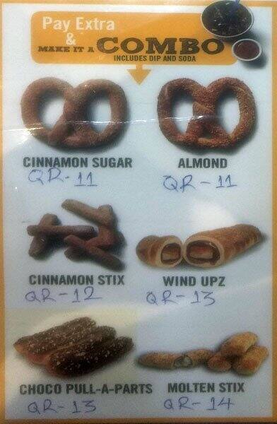 Menu of Auntie Anne's, Al Gharafa, Doha  