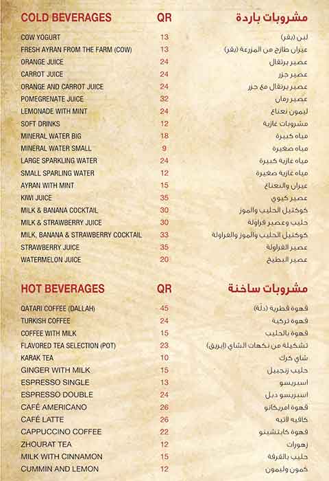 Menu of Baladna - بلدنا, Al Gharafa, Doha  