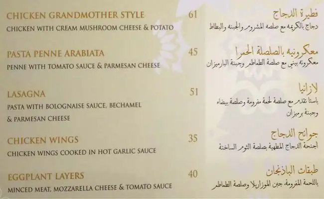 Menu of Cafe Bazza, Al Gharafa, Doha  