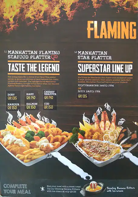 Menu of The Manhattan FISH MARKET, Al Gharafa, Doha  