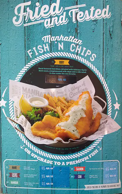 Menu of The Manhattan FISH MARKET, Al Gharafa, Doha  