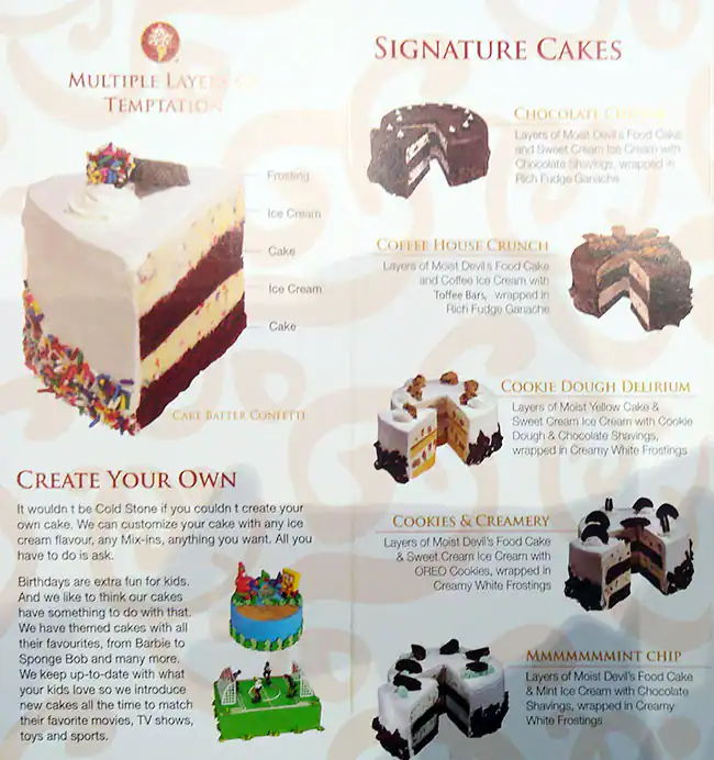 Menu of Cold Stone Creamery, Al Gharafa, Doha  