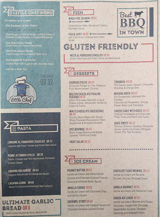 Menu of Duke Burger House, Al Gharafa, Doha  