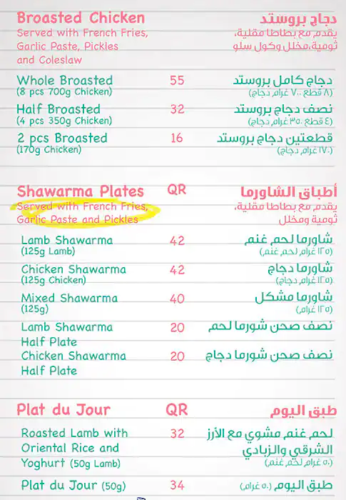 Menu of Remman Cafe Express, Al Gharafa, Doha  