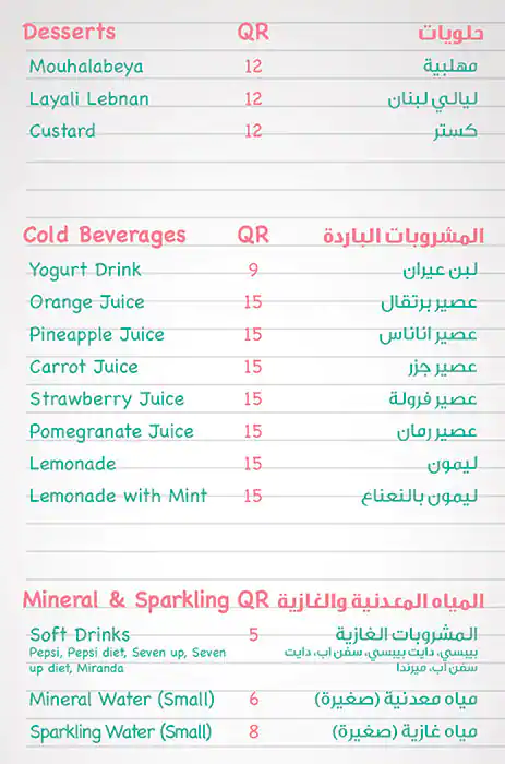 Menu of Remman Cafe Express, Al Gharafa, Doha  