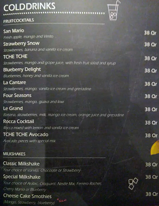 Menu of Tche Tche Cafe - Mövenpick Hotel West Bay Doha, Dafna, Doha  