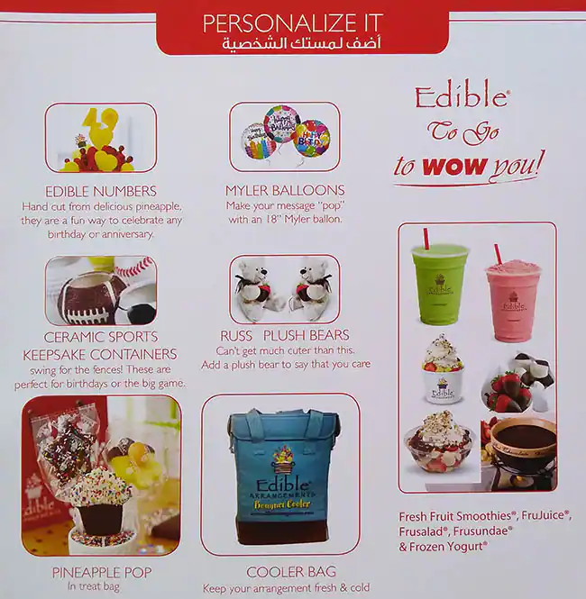 Menu of Edible Arrangements, Umm Salal Mohammed, Doha  