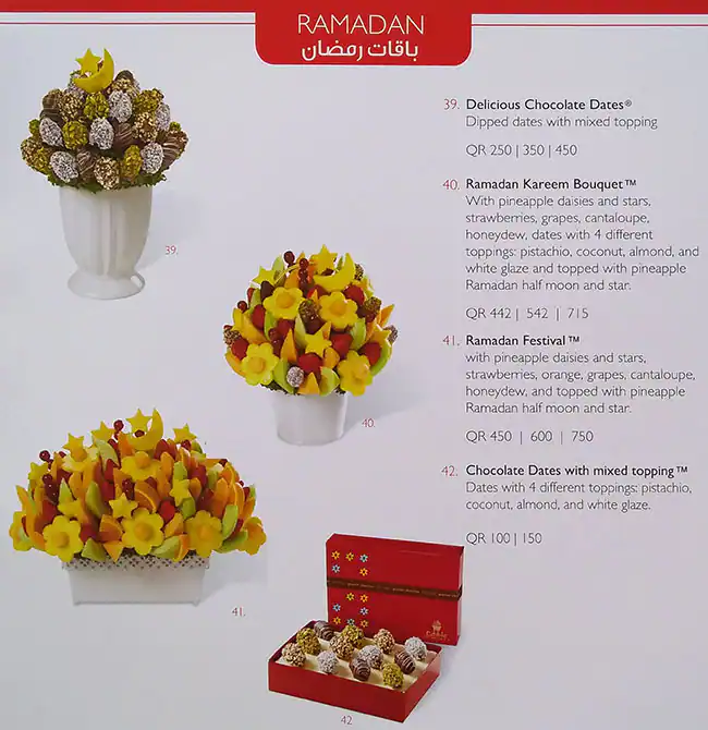 Menu of Edible Arrangements, Umm Salal Mohammed, Doha  