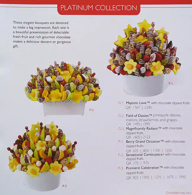 Menu of Edible Arrangements, Umm Salal Mohammed, Doha  