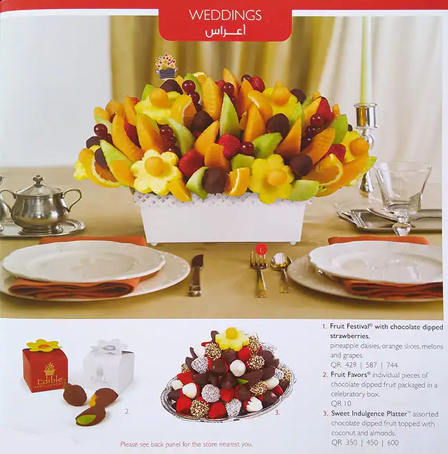 Menu of Edible Arrangements, Umm Salal Mohammed, Doha  