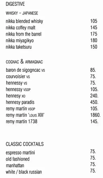 Menu of Morimoto - Mondrian Doha, Westbay, Doha  