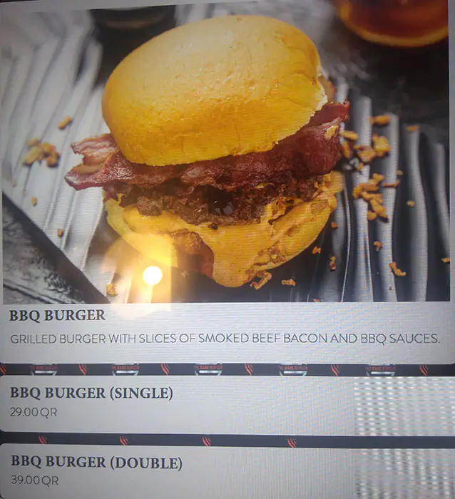 Menu of The Rare Burger, Abu Hamour, Doha  