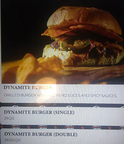 Menu of The Rare Burger, Abu Hamour, Doha  