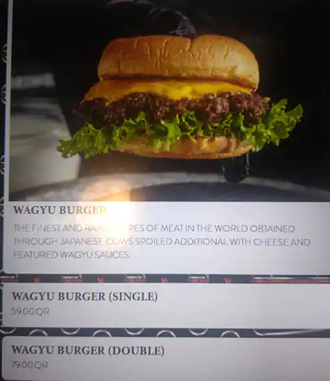 Menu of The Rare Burger, Abu Hamour, Doha  