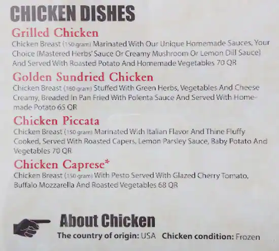 Menu of Torino - Tawar Mall, Markhiya, Doha  