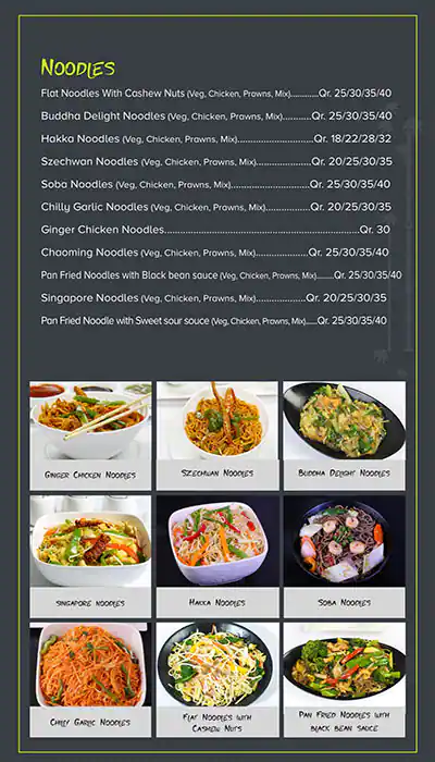 Menu of Ginger Club, Pearl Qatar, Doha  