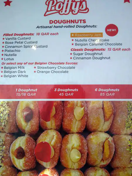 Menu of Poffy's, Umm Salal Mohammed, Doha  