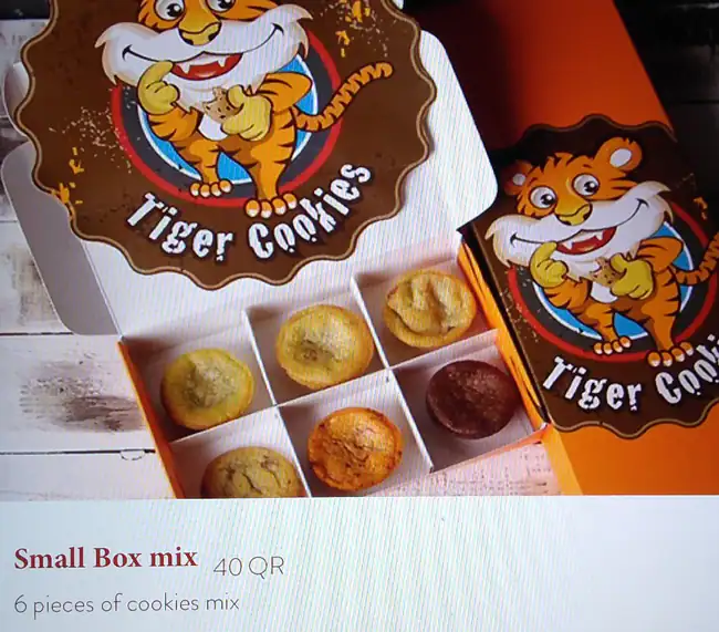 Menu of Tiger Cookies, Dafna, Doha  