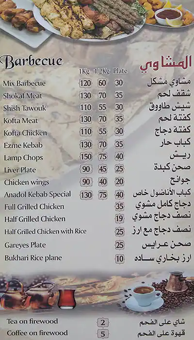 Menu of Turkey Anadol Restaurant, Al Gharafa, Doha  