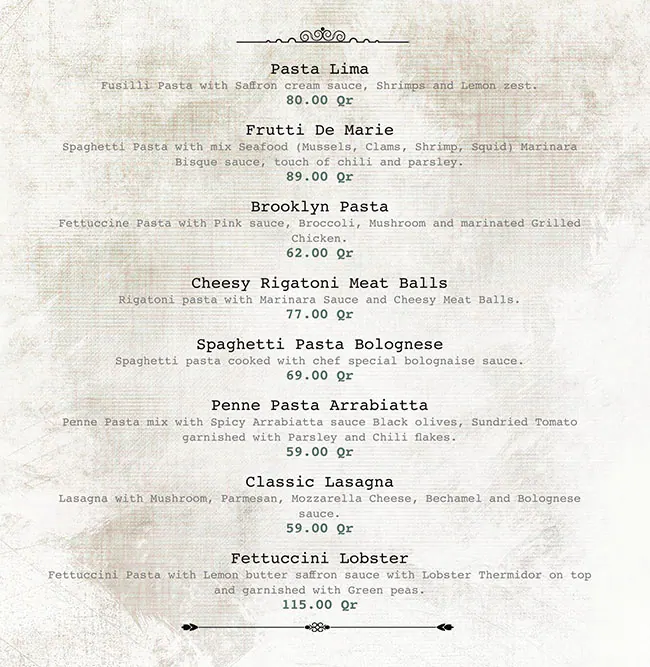 Menu of Fromage, Markhiya, Doha  