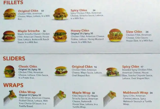 Menu of CHKN, Al Aziziyah, Doha  