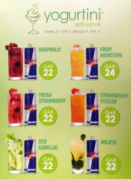 Menu of Yogurtini, Markhiya, Doha  