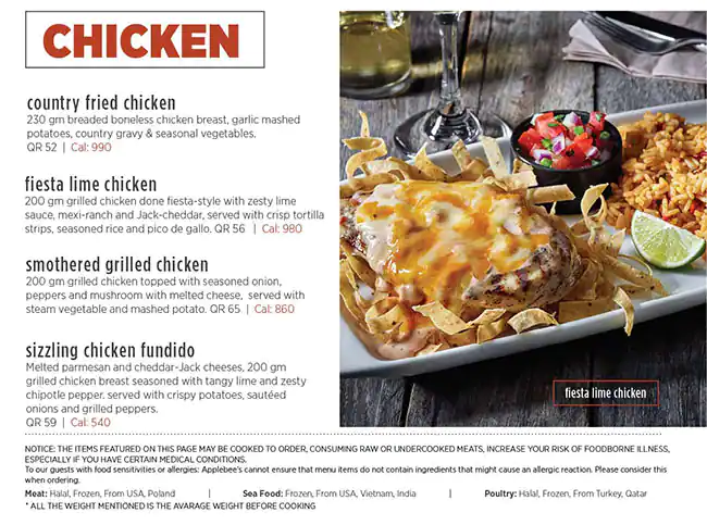 Menu of Applebees - ابل بيز, Al Wakrah, Doha  