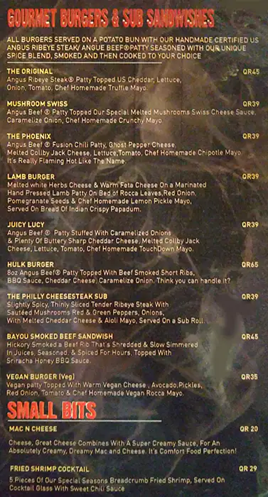 Menu of CRABTONITE, Pearl Qatar, Doha  