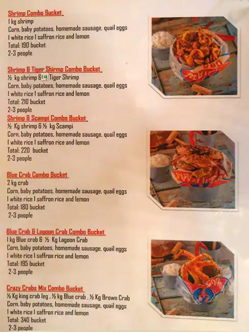 Menu of CRABTONITE, Pearl Qatar, Doha  