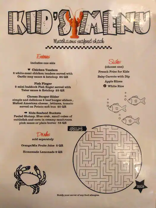 Menu of CRABTONITE, Pearl Qatar, Doha  