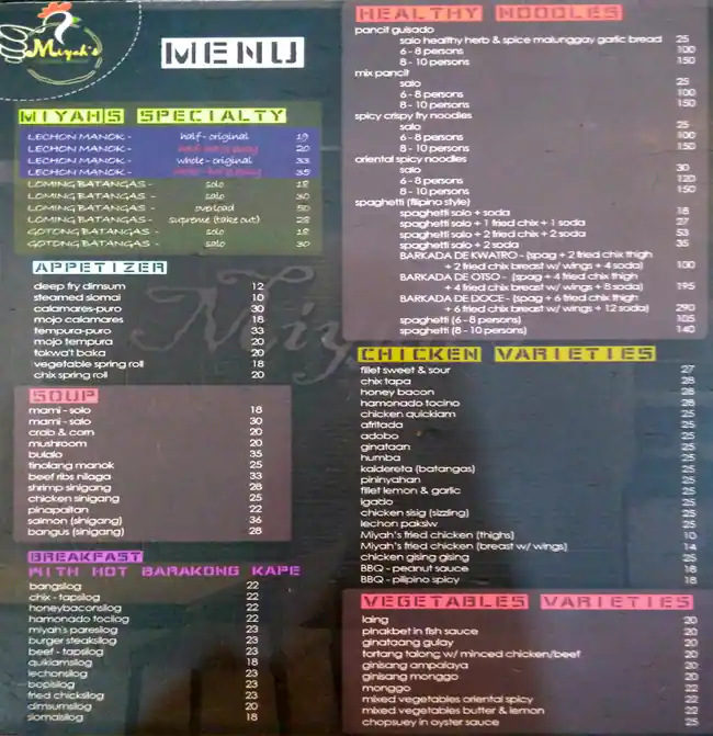 Menu of Miyah's Lechon Manok, Najma, Doha  