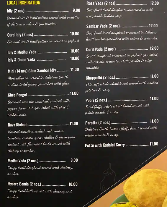 Menu of Saravanaa Bhavan, Salwa Road, Doha  