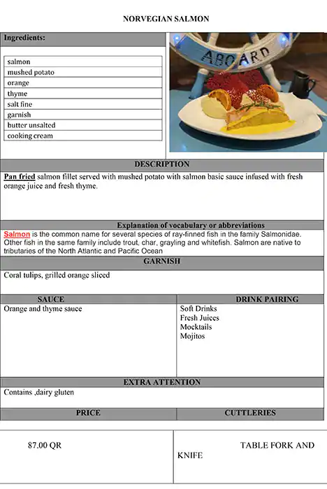 Menu of 1990 Nineteen Ninety, Pearl Qatar, Doha  