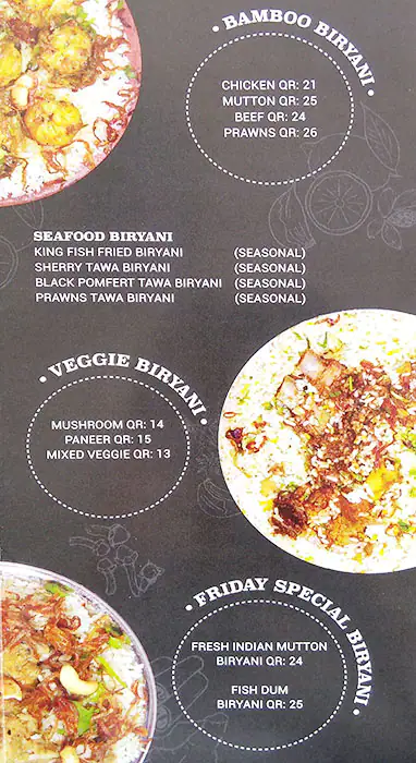 Menu of Just Biryani, Al Ghanim, Doha  