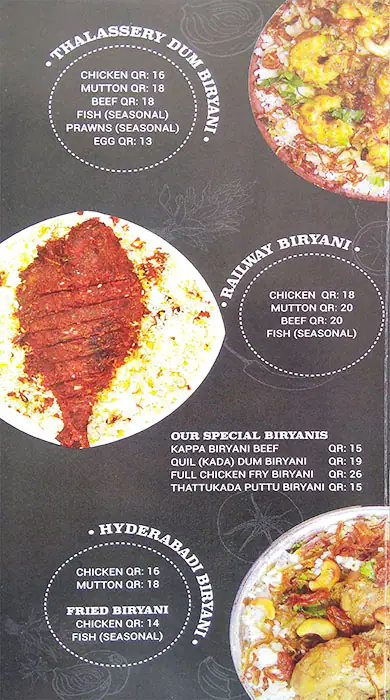 Menu of Just Biryani, Al Ghanim, Doha  