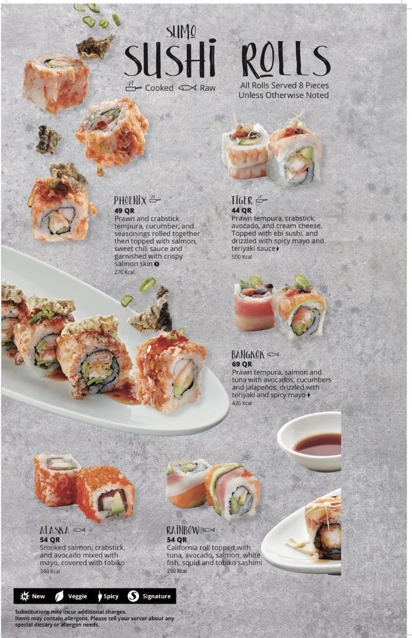 Menu of Sumo Sushi & Bento, Al Waab, Doha  